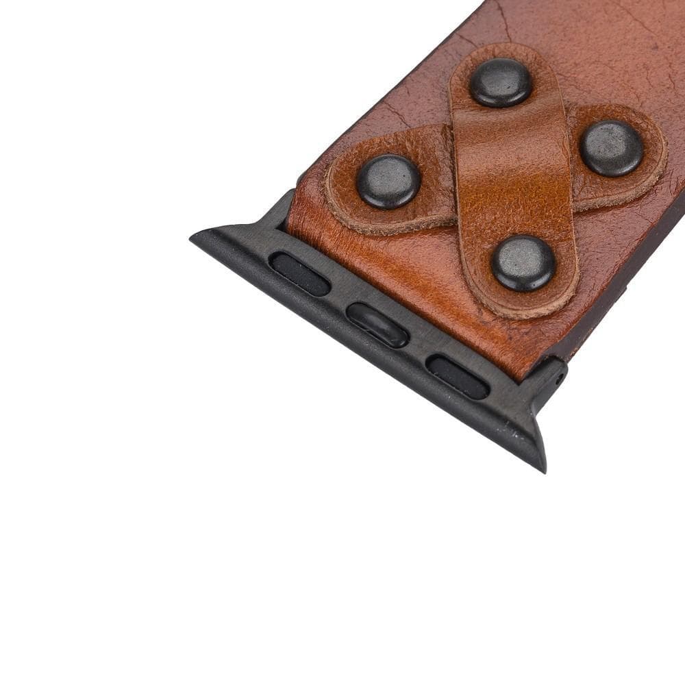 Cross with Trok Lederarmband für Apple Watch aus echtem Leder in Schwarz