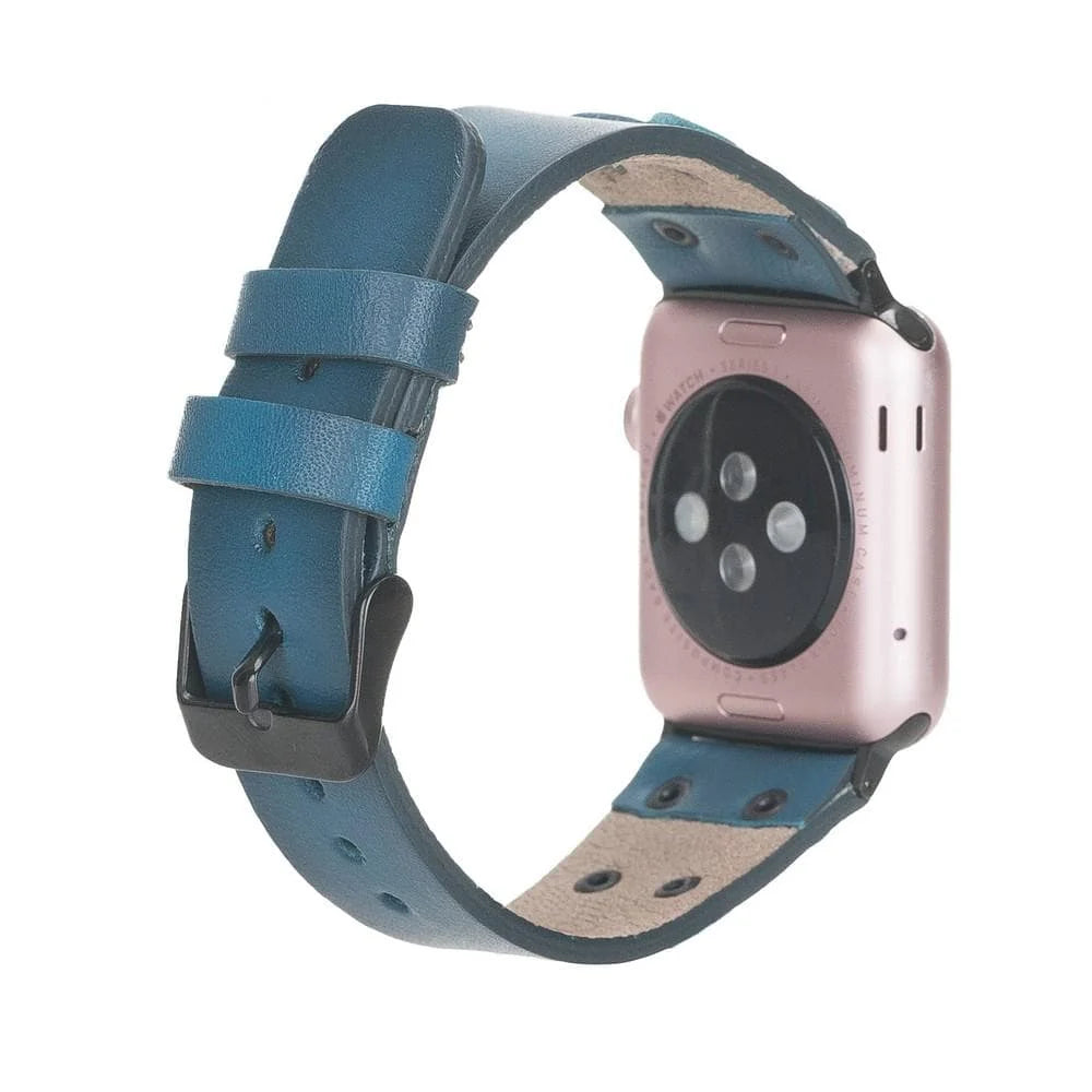 Cross with Trok Lederarmband für Apple Watch aus echtem Leder in Schwarz
