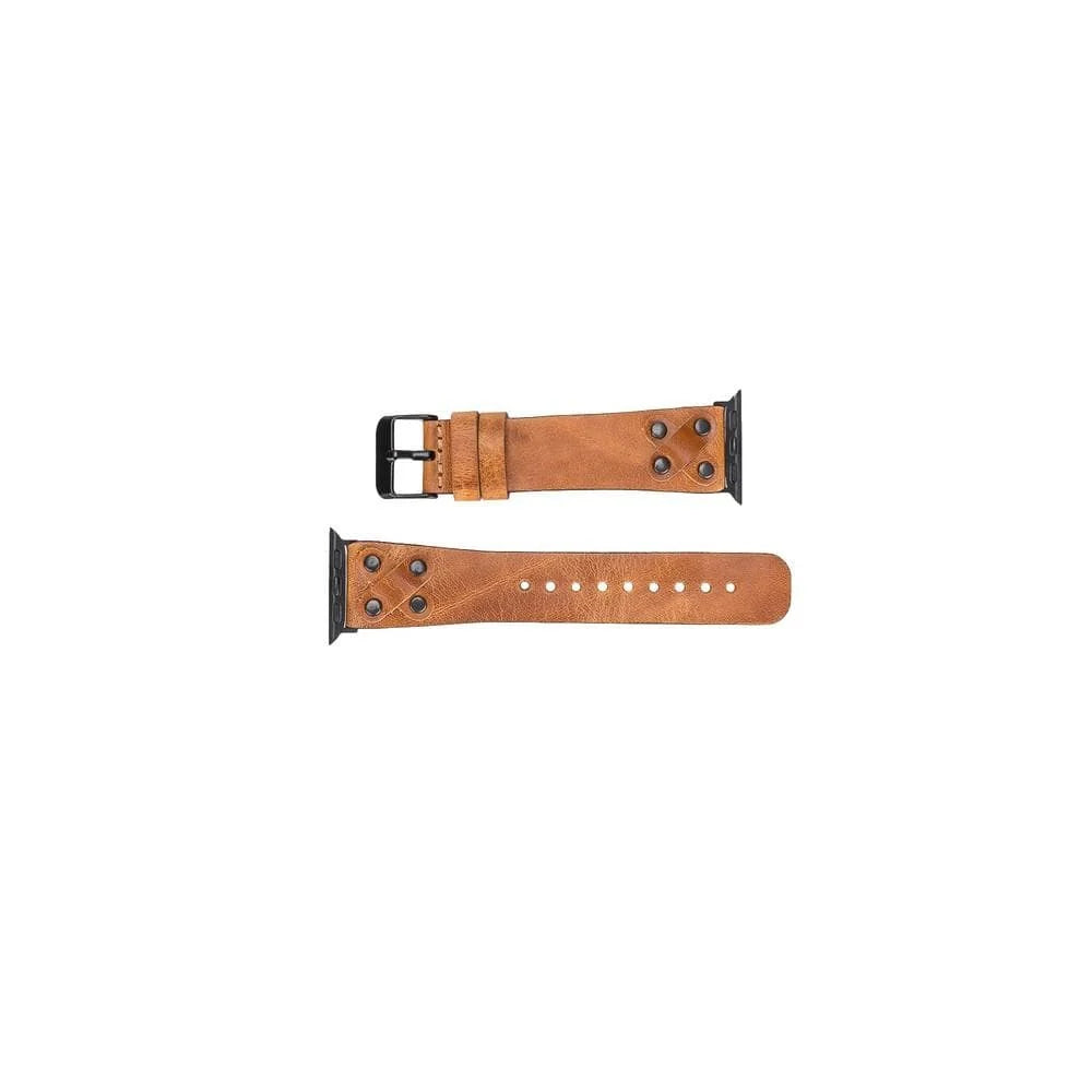 Cross with Trok Lederarmband für Apple Watch aus echtem Leder in Schwarz