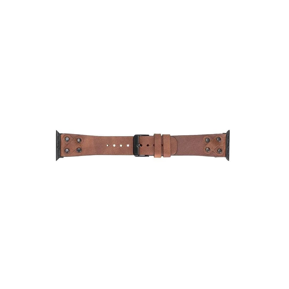 Cross with Trok Lederarmband für Apple Watch aus echtem Leder in Schwarz