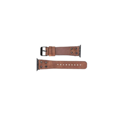 Cross with Trok Lederarmband für Apple Watch aus echtem Leder in Schwarz