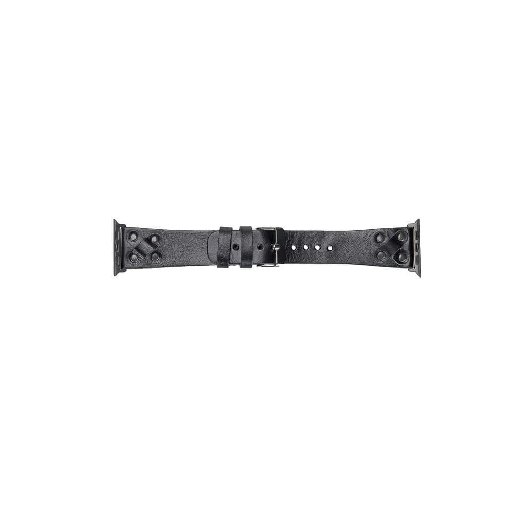 Cross with Trok Lederarmband für Apple Watch aus echtem Leder in Schwarz