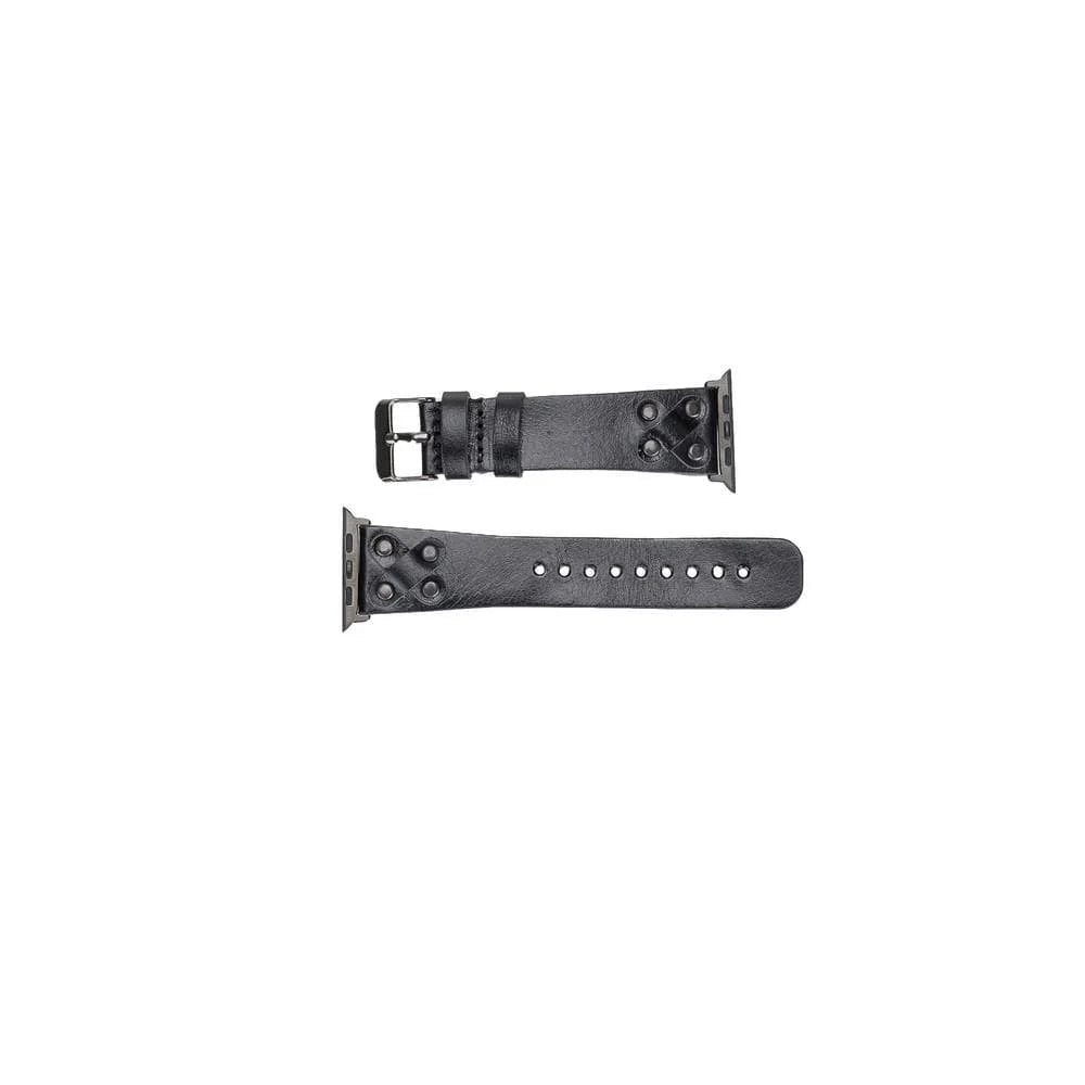 Cross with Trok Lederarmband für Apple Watch aus echtem Leder in Schwarz