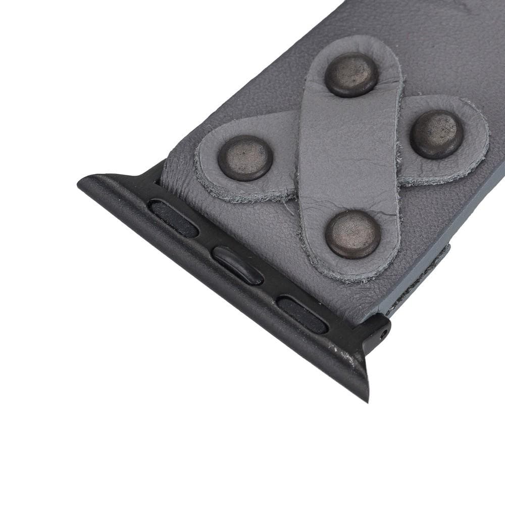Cross with Trok Lederarmband für Apple Watch aus echtem Leder in Schwarz