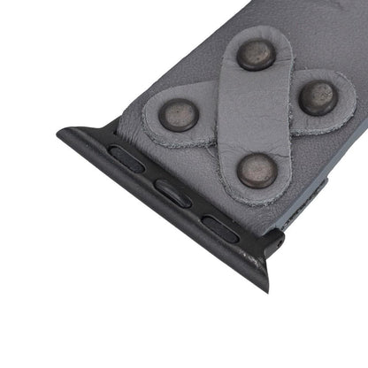 Cross with Trok Lederarmband für Apple Watch aus echtem Leder in Schwarz