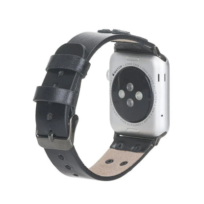 Cross with Trok Lederarmband für Apple Watch aus echtem Leder in Schwarz