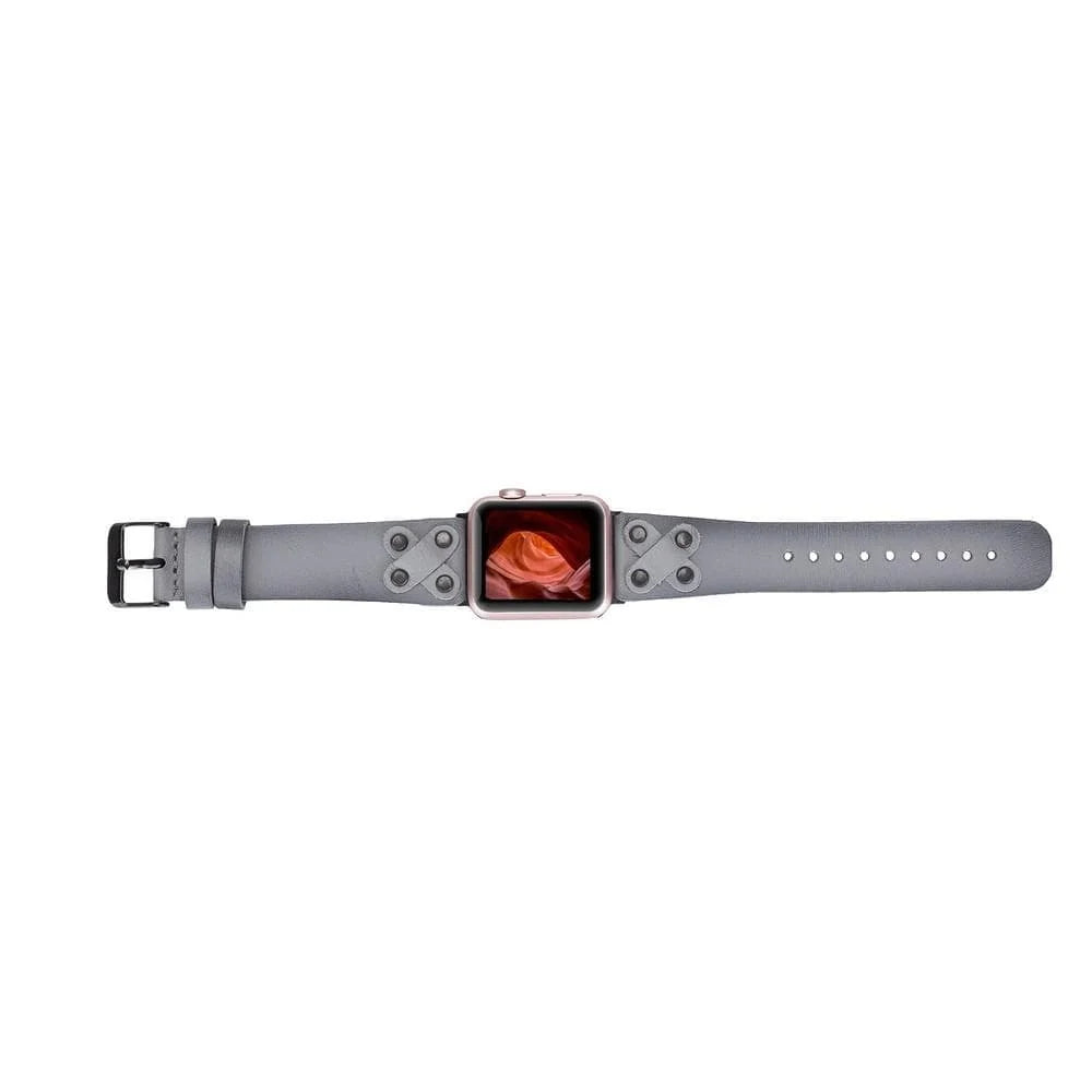 Cross with Trok Lederarmband für Apple Watch aus echtem Leder in Schwarz