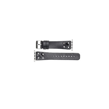 Cross with Silver Trok Lederarmband für Apple Watch aus echtem Leder in Silber