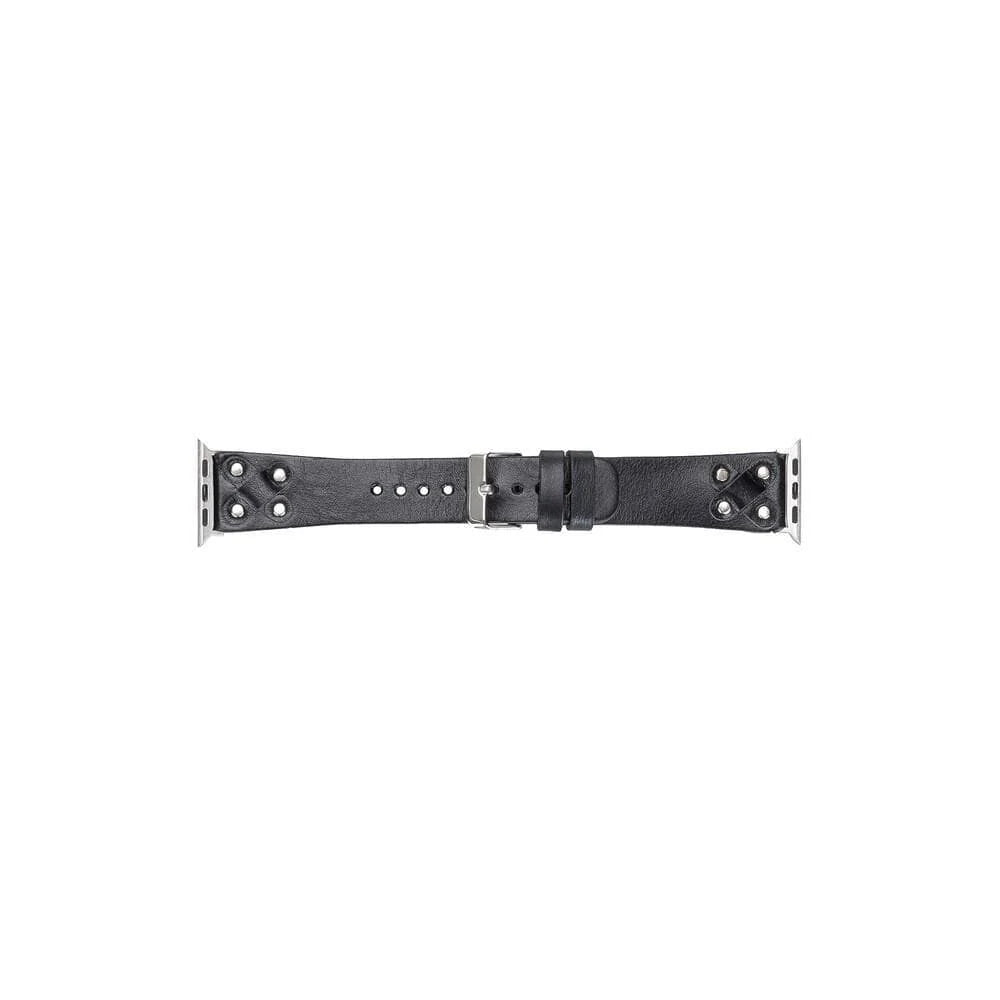 Cross with Silver Trok Lederarmband für Apple Watch aus echtem Leder in Silber