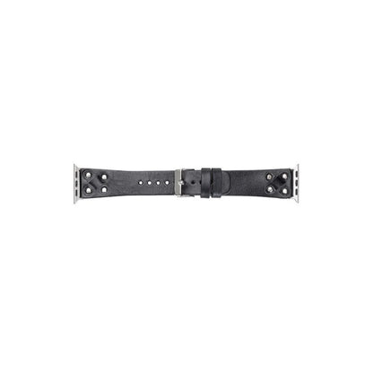 Cross with Silver Trok Lederarmband für Apple Watch aus echtem Leder in Silber