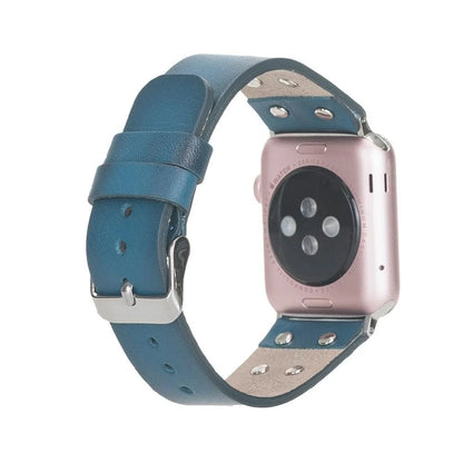Cross with Silver Trok Lederarmband für Apple Watch aus echtem Leder in Grau