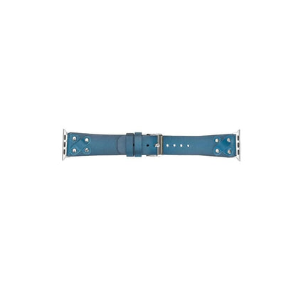 Cross with Silver Trok Lederarmband für Apple Watch aus echtem Leder in Silber