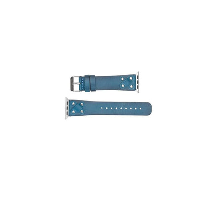 Cross with Silver Trok Lederarmband für Apple Watch aus echtem Leder in Silber