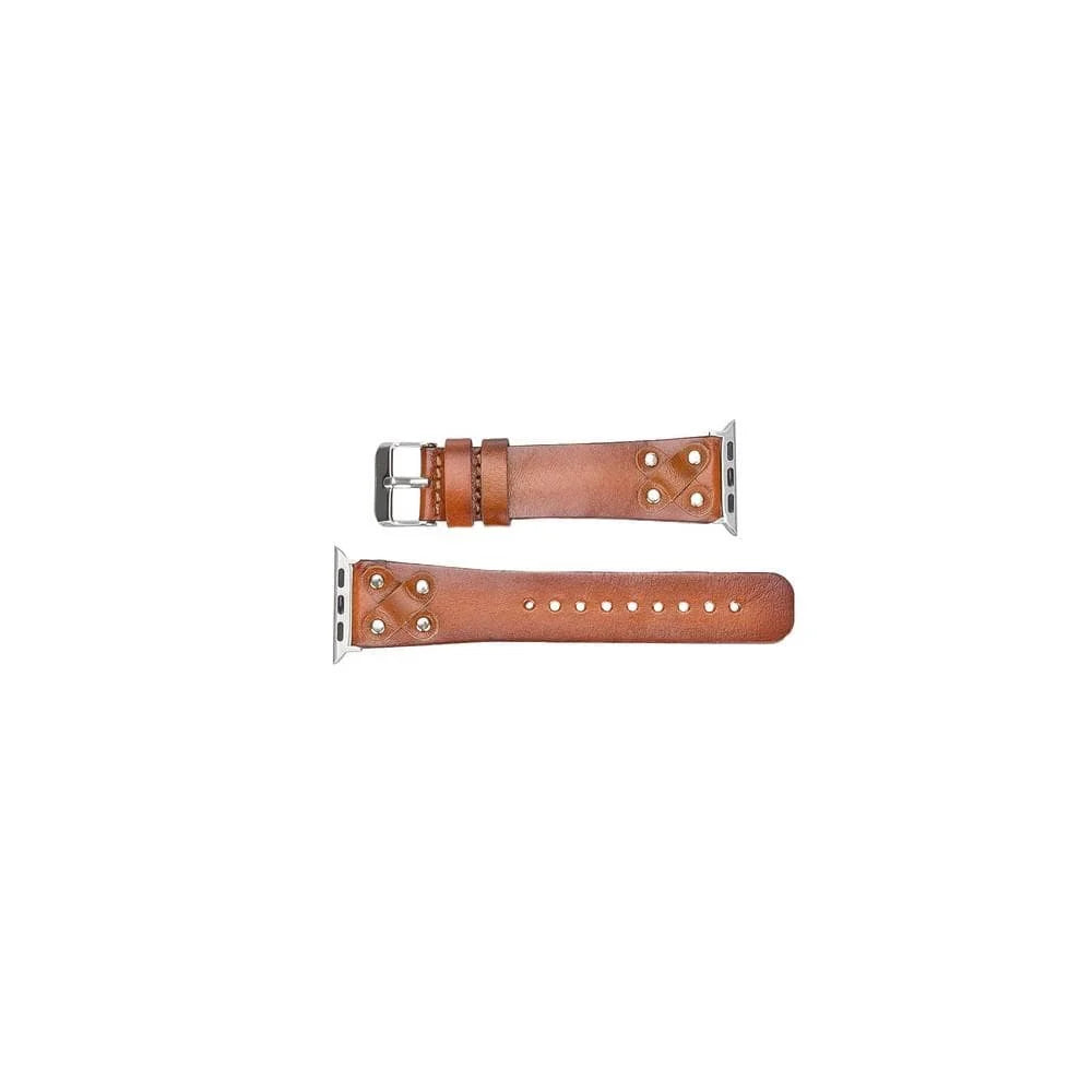 Cross with Silver Trok Lederarmband für Apple Watch aus echtem Leder in Silber