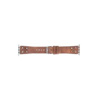 Cross with Silver Trok Lederarmband für Apple Watch aus echtem Leder in Silber