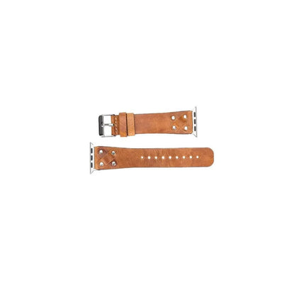 Cross with Silver Trok Lederarmband für Apple Watch aus echtem Leder in Silber