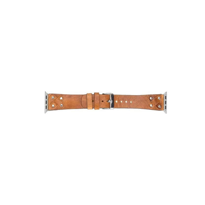 Cross with Silver Trok Lederarmband für Apple Watch aus echtem Leder in Silber