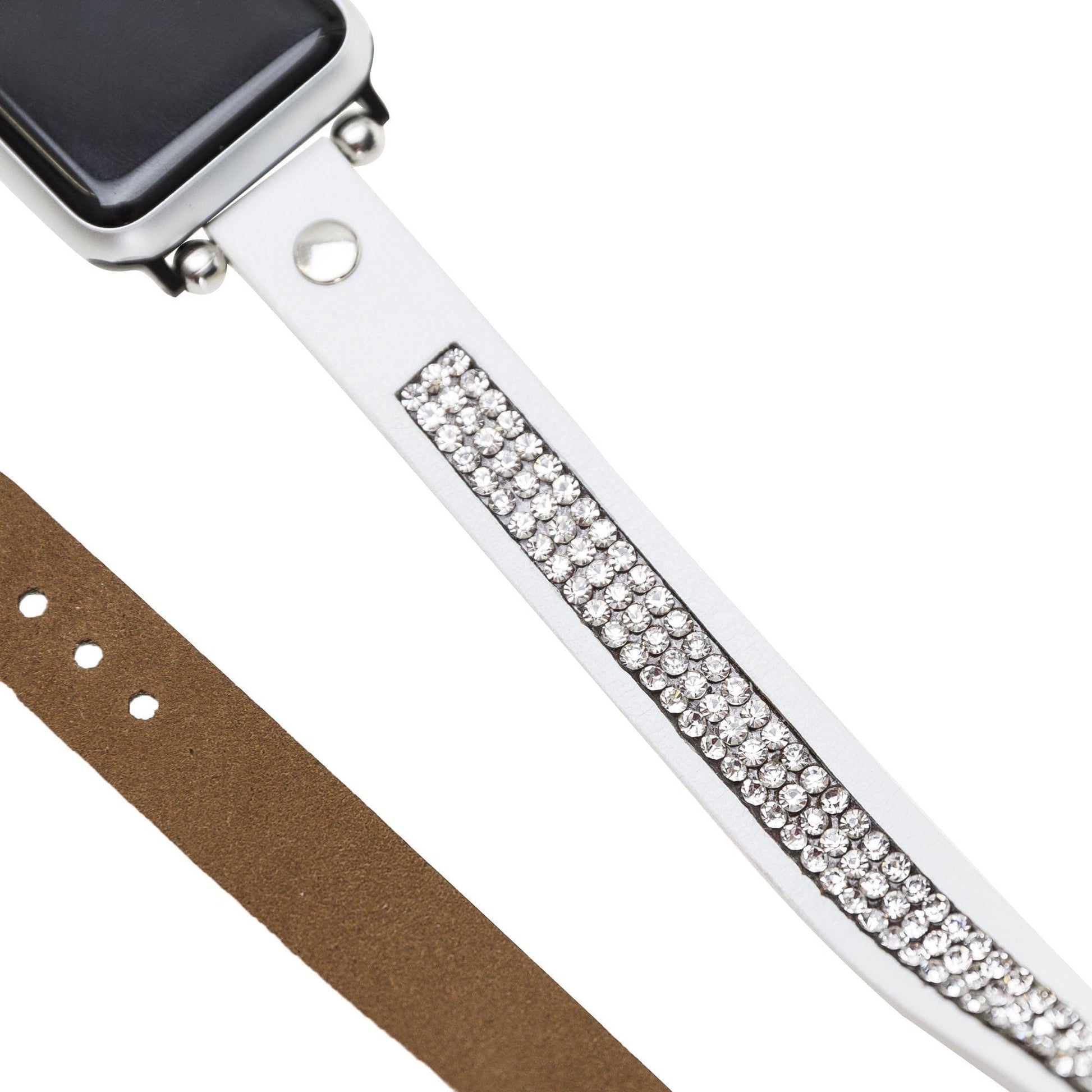 Leather Apple Watch Bands - Crystal Ferro Double Tour Style NU2