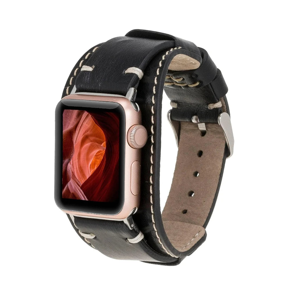 Cuff Lederarmband für Apple Watch aus echtem Leder