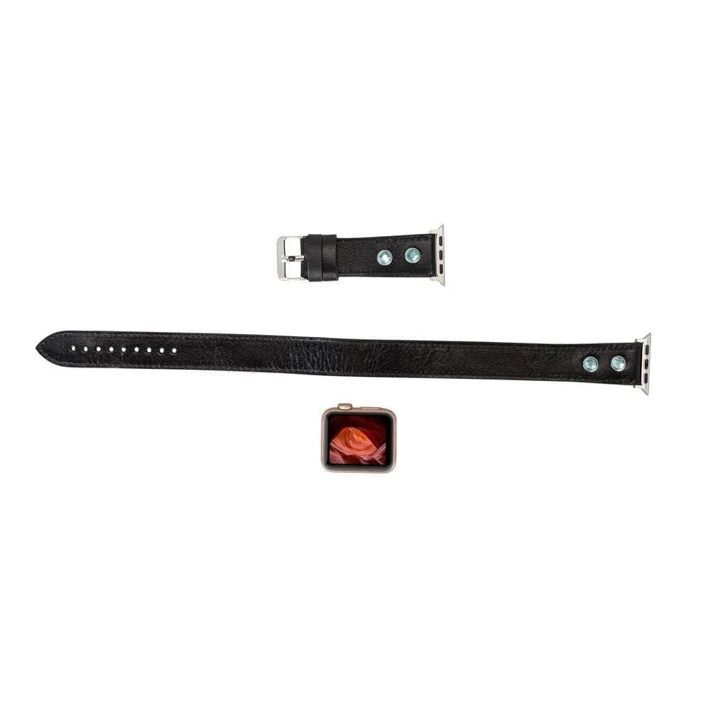 Solitare Doppel-Tour Lederarmband für Apple Watch aus echtem Leder