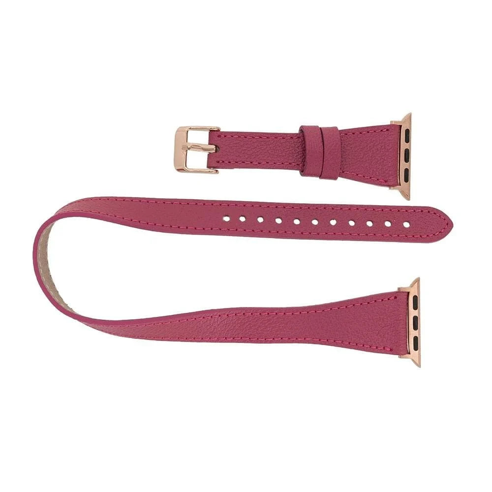 Doppel-Tour Lederarmband für Apple Watch aus echtem Leder