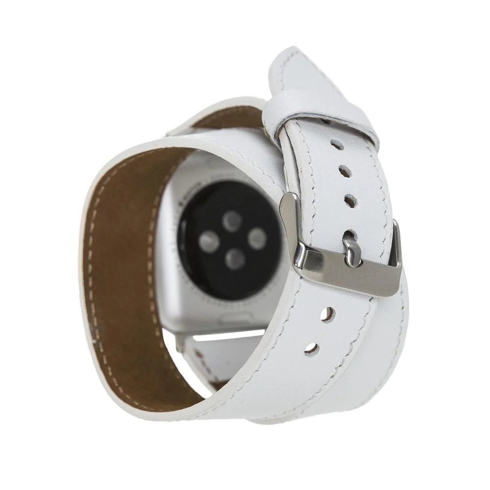Doppel-Tour Lederarmband für Apple Watch aus echtem Leder