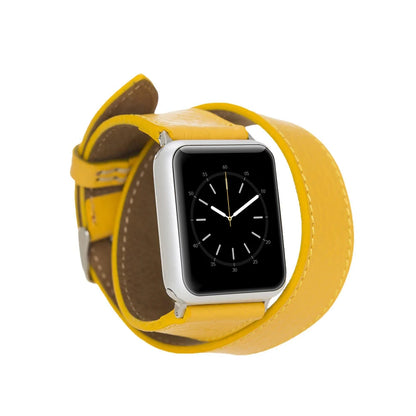 Doppel-Tour Lederarmband für Apple Watch aus echtem Leder