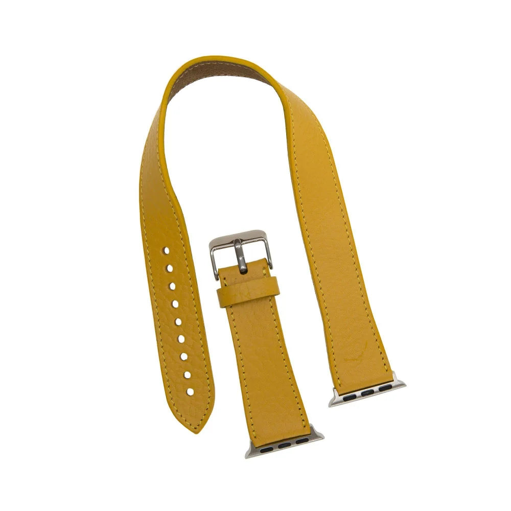 Doppel-Tour Lederarmband für Apple Watch aus echtem Leder