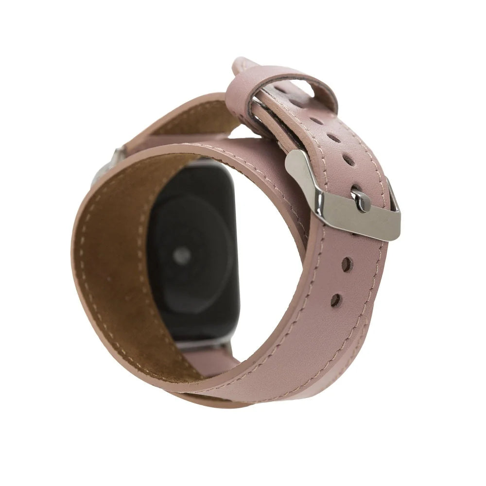 Doppel-Tour Lederarmband für Apple Watch aus echtem Leder