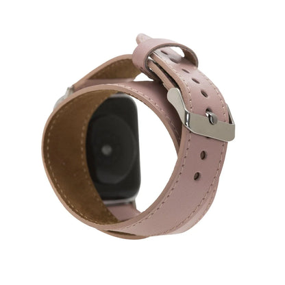 Doppel-Tour Lederarmband für Apple Watch aus echtem Leder