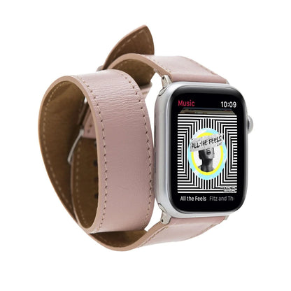 Doppel-Tour Lederarmband für Apple Watch aus echtem Leder