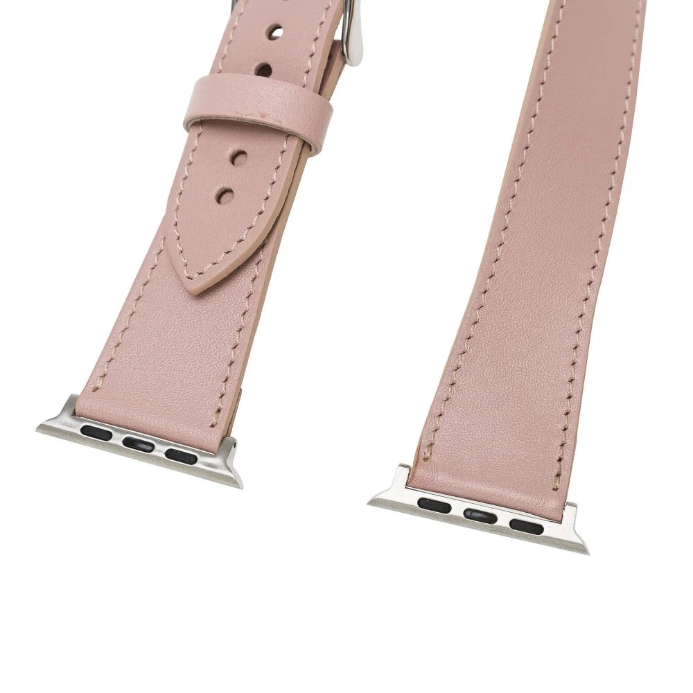 Doppel-Tour Lederarmband für Apple Watch aus echtem Leder