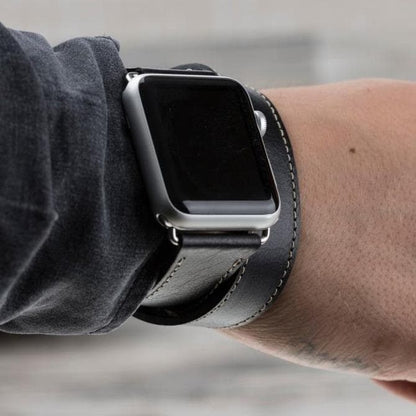 Doppel-Tour Lederarmband für Apple Watch aus echtem Leder