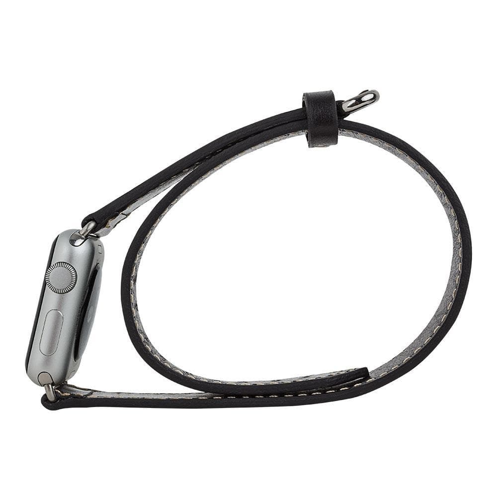 Doppel-Tour Lederarmband für Apple Watch aus echtem Leder