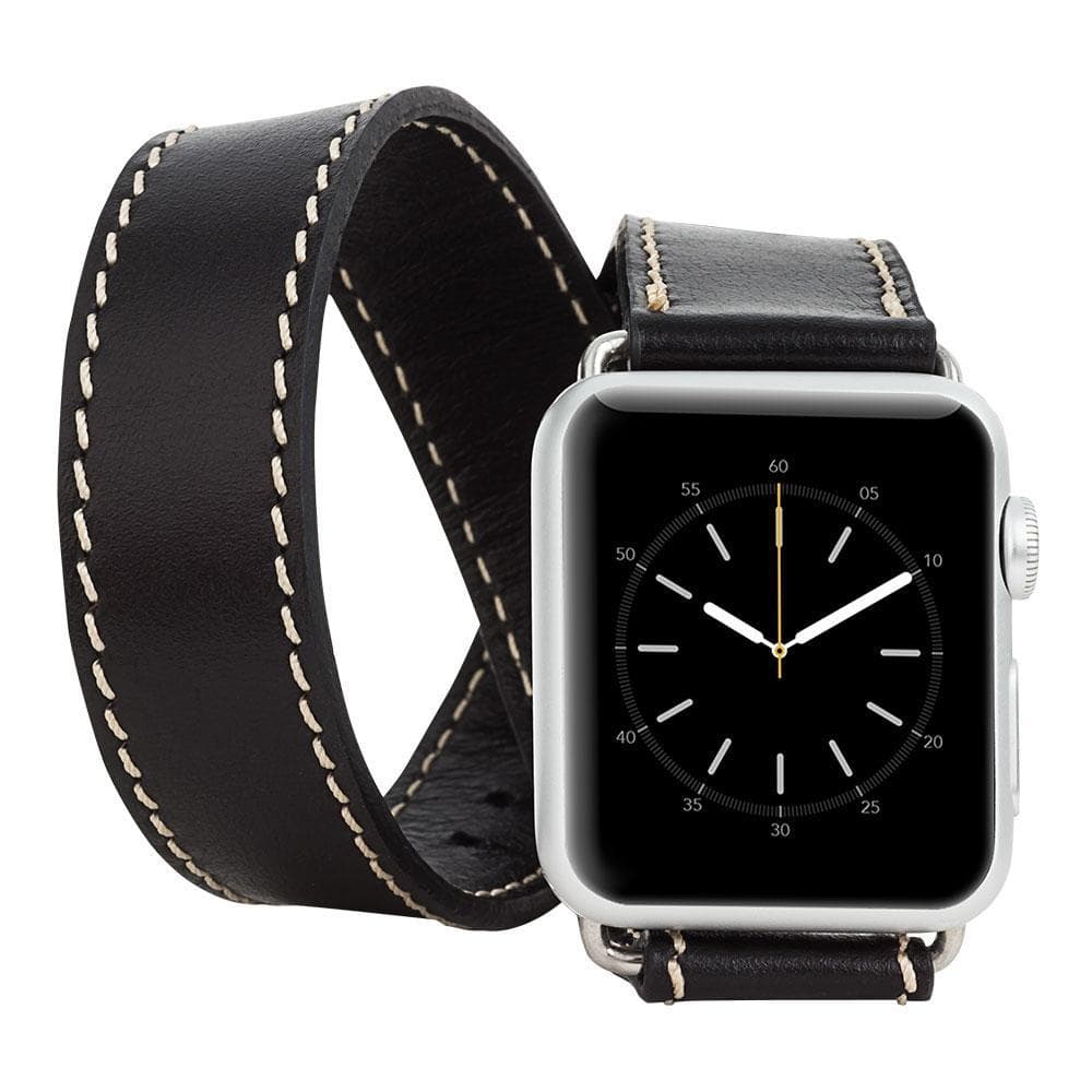 Doppel-Tour Lederarmband für Apple Watch aus echtem Leder