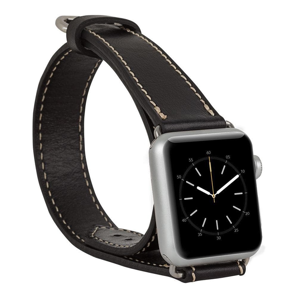 Doppel-Tour Lederarmband für Apple Watch aus echtem Leder