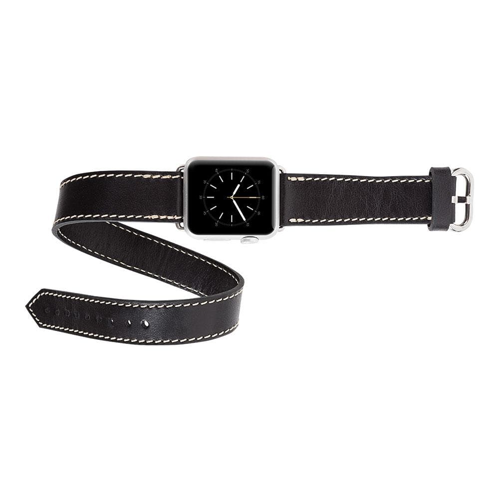Doppel-Tour Lederarmband für Apple Watch aus echtem Leder
