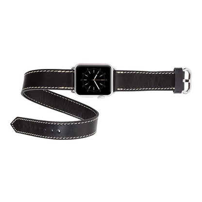 Doppel-Tour Lederarmband für Apple Watch aus echtem Leder