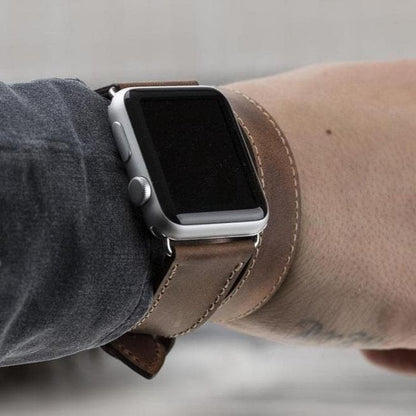 Doppel-Tour Lederarmband für Apple Watch aus echtem Leder
