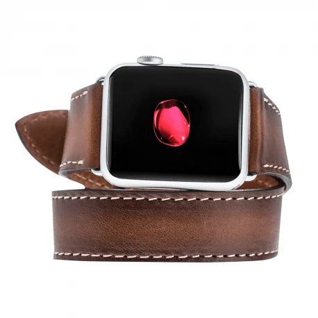Doppel-Tour Lederarmband für Apple Watch aus echtem Leder