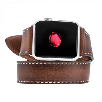 Doppel-Tour Lederarmband für Apple Watch aus echtem Leder