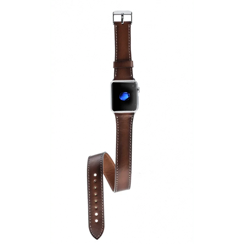 Doppel-Tour Lederarmband für Apple Watch aus echtem Leder