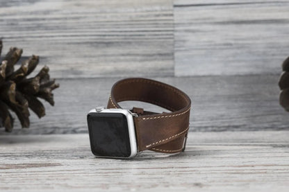 Doppel-Tour Lederarmband für Apple Watch aus echtem Leder