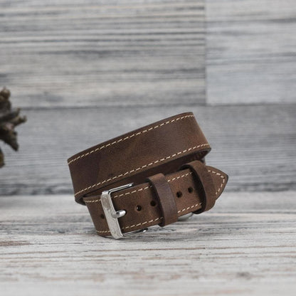 Doppel-Tour Lederarmband für Apple Watch aus echtem Leder