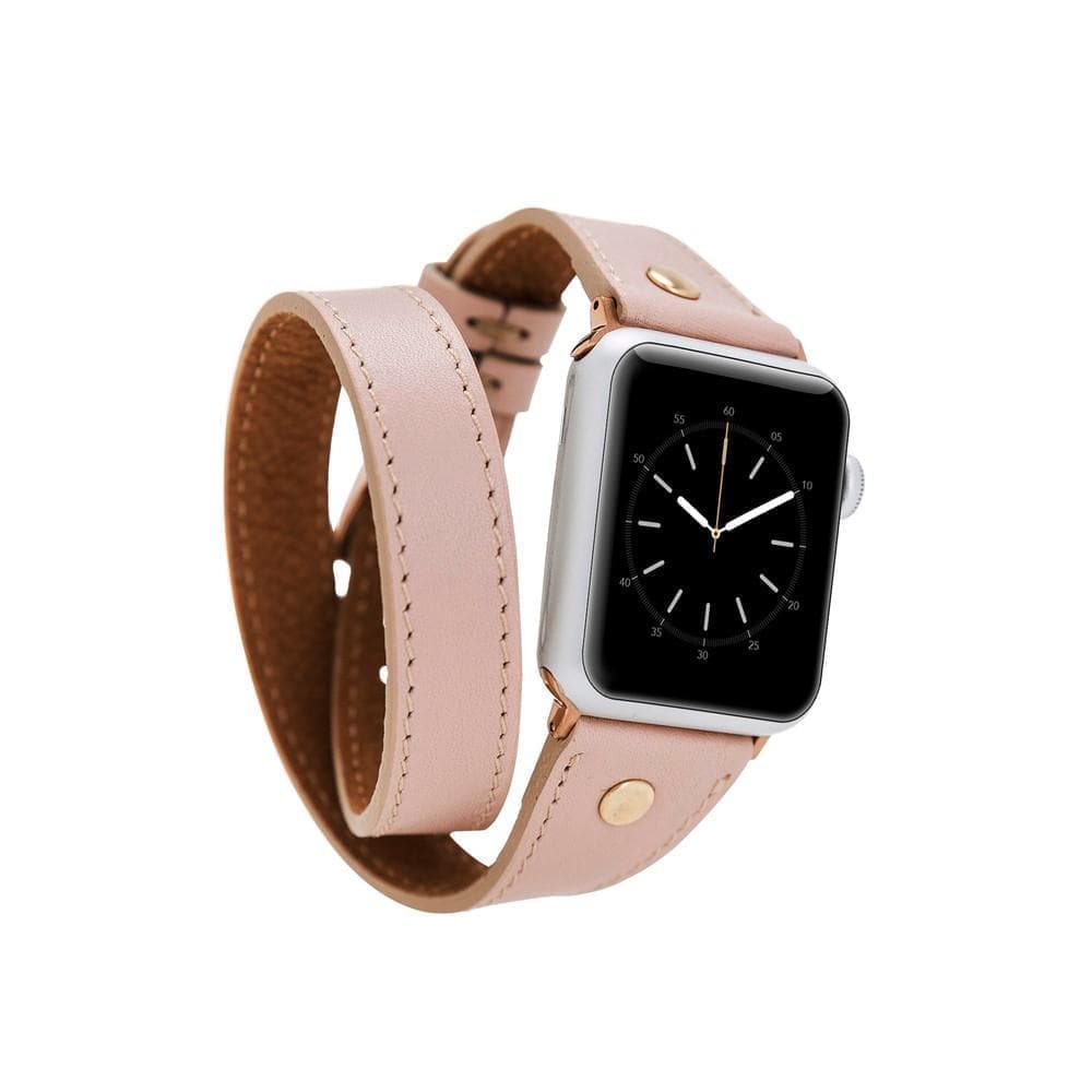 Leather Apple Watch Bands - DTS Double Tour Slim Hector Gold Trok Style