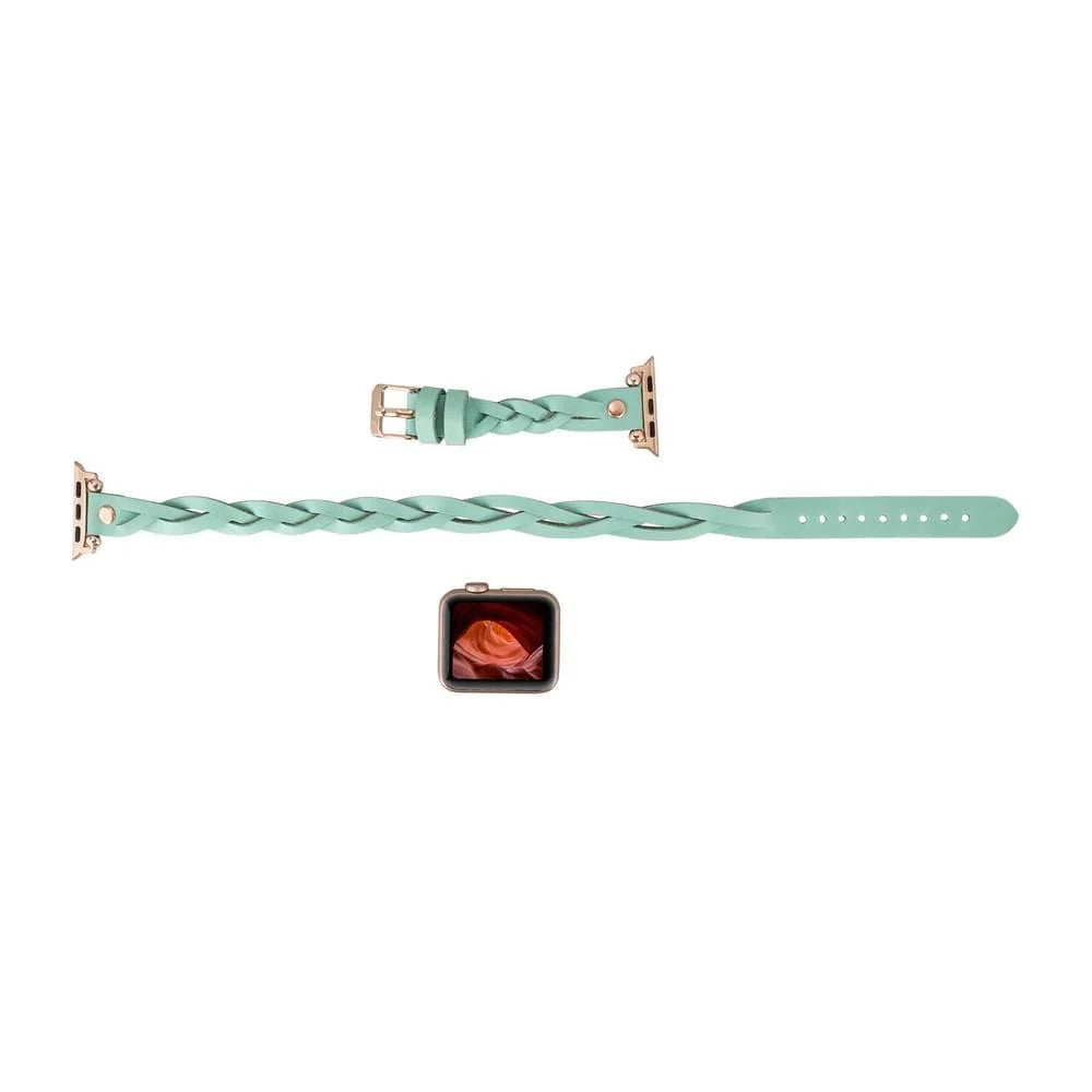 Peggy Ferro Doppel-Tour with Rose Gold Trok Lederarmband für Apple Watch aus echtem Leder in Braun
