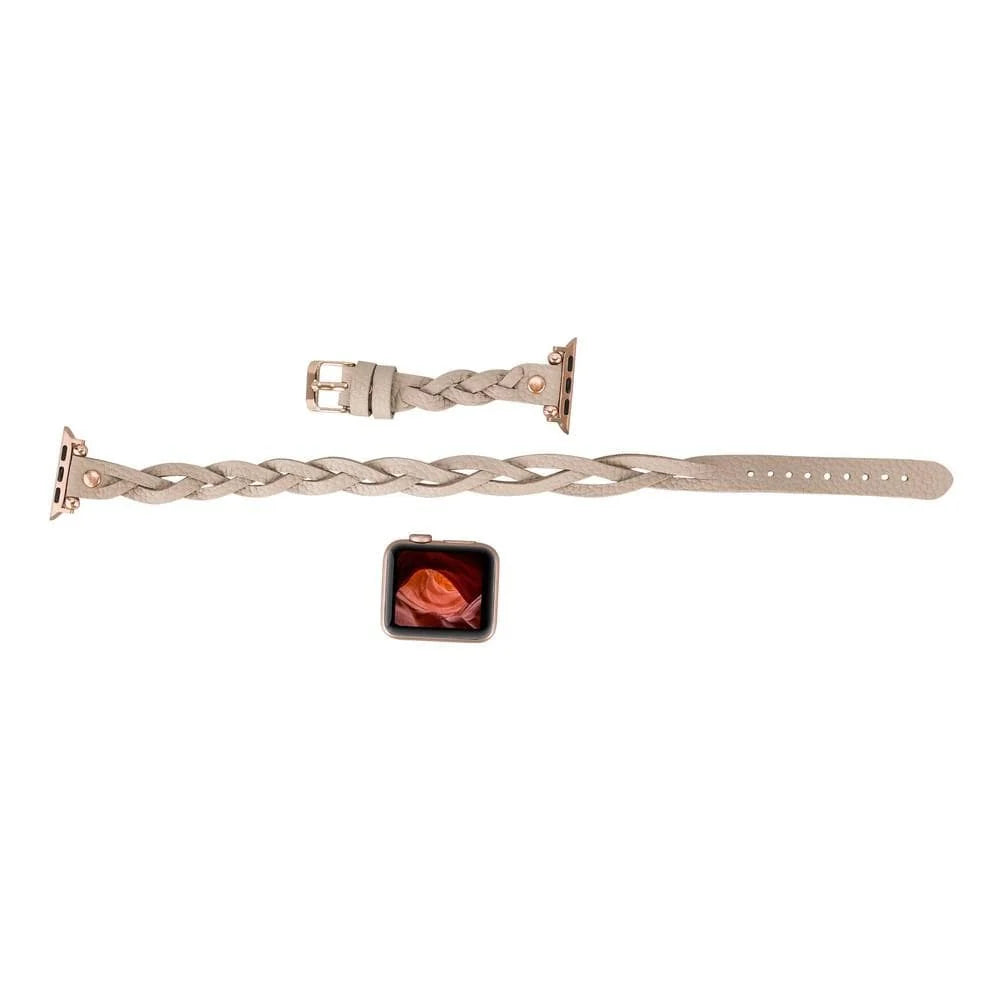 Peggy Ferro Doppel-Tour with Rose Gold Trok Lederarmband für Apple Watch aus echtem Leder