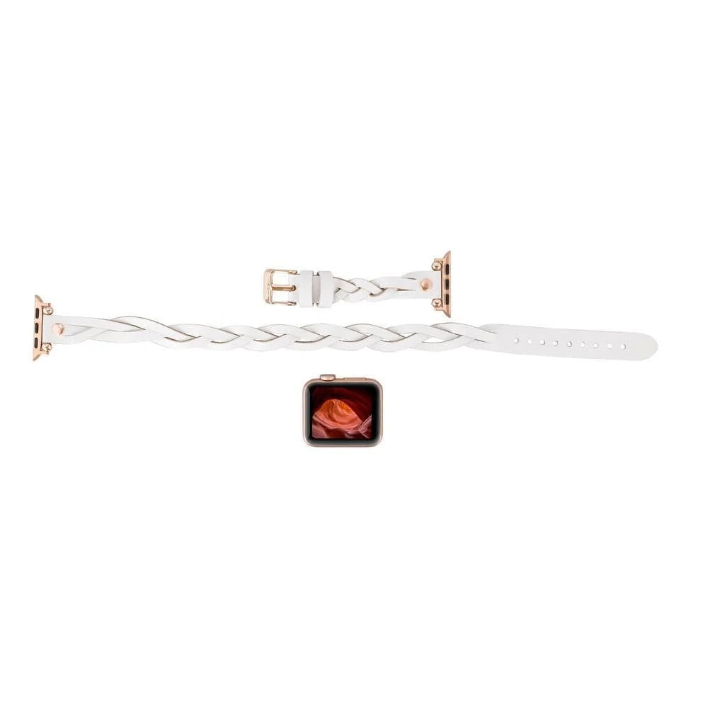 Peggy Ferro Doppel-Tour with Rose Gold Trok Lederarmband für Apple Watch aus echtem Leder