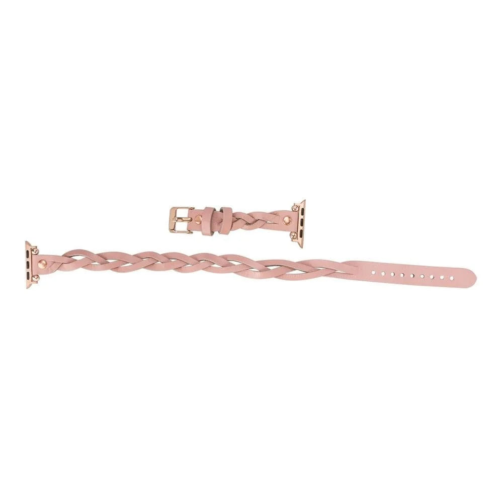 Peggy Ferro Doppel-Tour with Rose Gold Trok Lederarmband für Apple Watch aus echtem Leder
