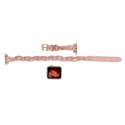 Peggy Ferro Doppel-Tour with Rose Gold Trok Lederarmband für Apple Watch aus echtem Leder